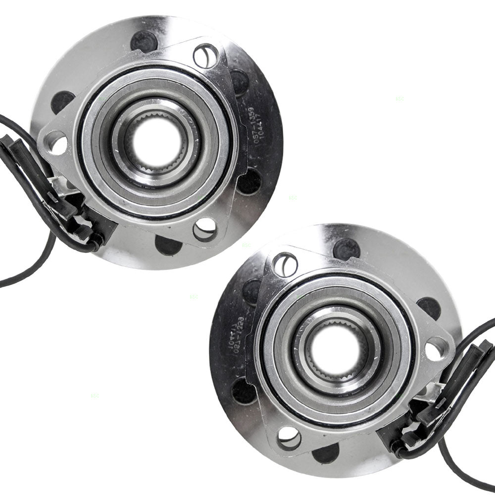 Brock Replacement Set Front Hubs and Wheel Bearings Compatible with 1500 Pickup Truck Suburban Tahoe Yukon & Denali 4-Wheel Drive
