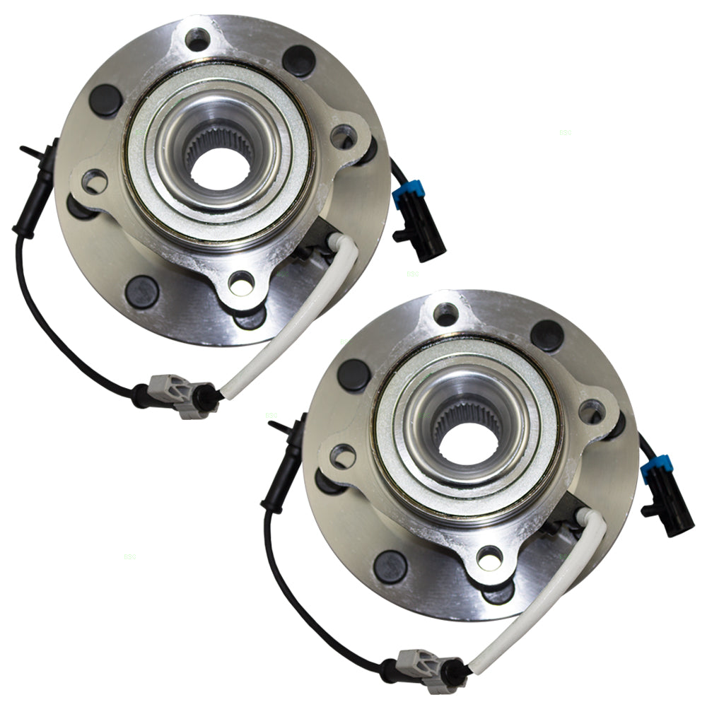 Brock Replacement Set Front Hubs and Wheel Bearings Compatible with 99-07 Silverado Sierra Pickup Truck 4-Wheel Drive 8 Stud Wheels 15946732