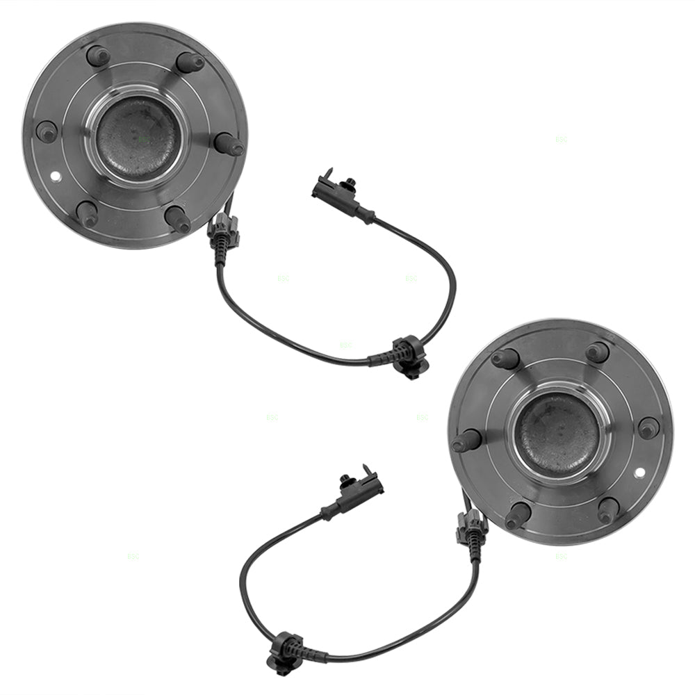 Brock Replacement Set Front Hubs and Wheel Bearings Compatible with 2007-2014 Silvero Sierra 1500 Pickup Truck w/ Rear-Wheel Drive 22841380