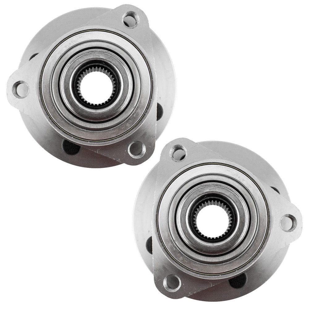 Brock Replacement Set Front Hubs and Wheel Bearings Compatible with Cobalt G5 Ion 4 Lug Wheel without ABS 22701520