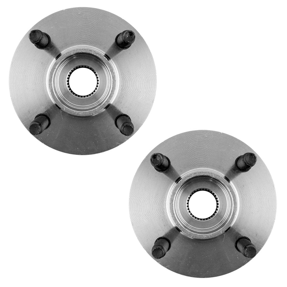 Brock Replacement Set Front Hubs and Wheel Bearings Compatible with Cobalt G5 Ion 4 Lug Wheel without ABS 22701520