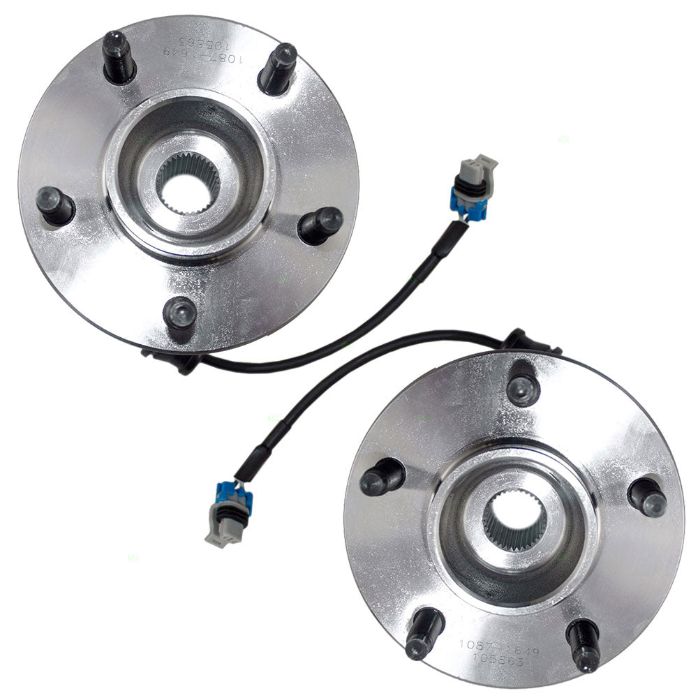 Brock Replacement Set Rear Hubs and Wheel Bearings Compatible with Equinox Torrent Vue with ABS 15871427