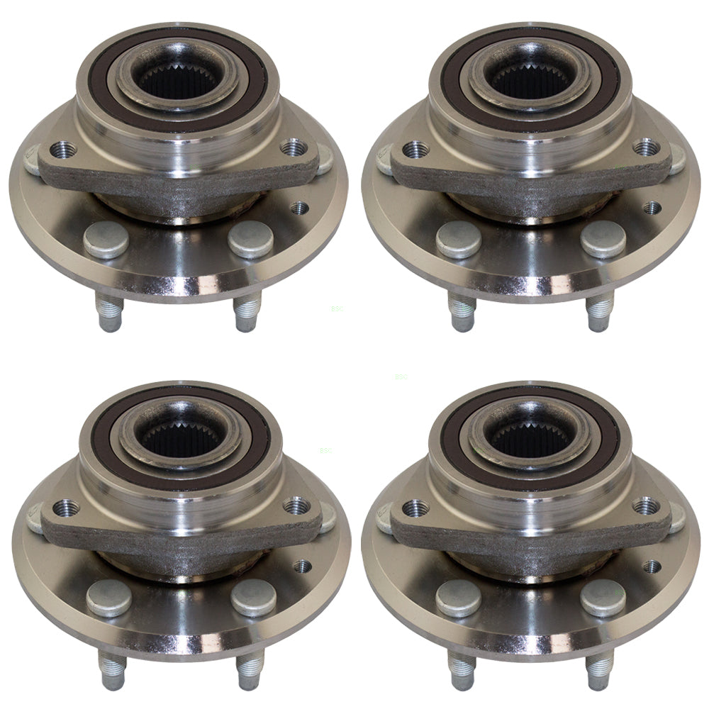 Brock Replacement 4 Piece Set Wheel Hubs & Bearings Compatible with Enclave Traverse Acadia Outlook