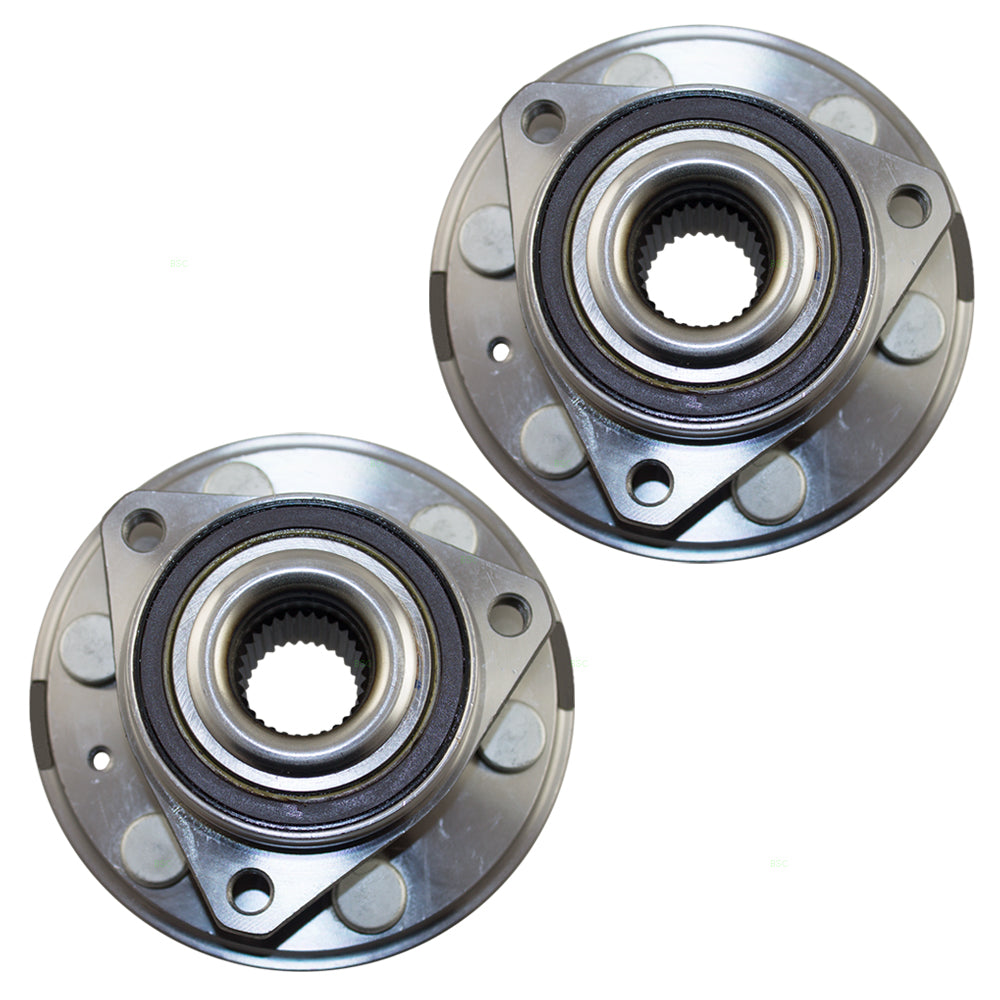 Brock Replacement Set Hubs and Wheel Bearings Compatible with 2010-2016 SRX 2011 9-4X 13589508 HA590393