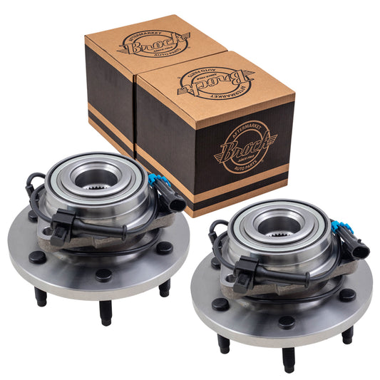 Brock Replacement Set Front Hubs and Wheel Bearings Compatible with 2006 2007 2008 H3 15874836