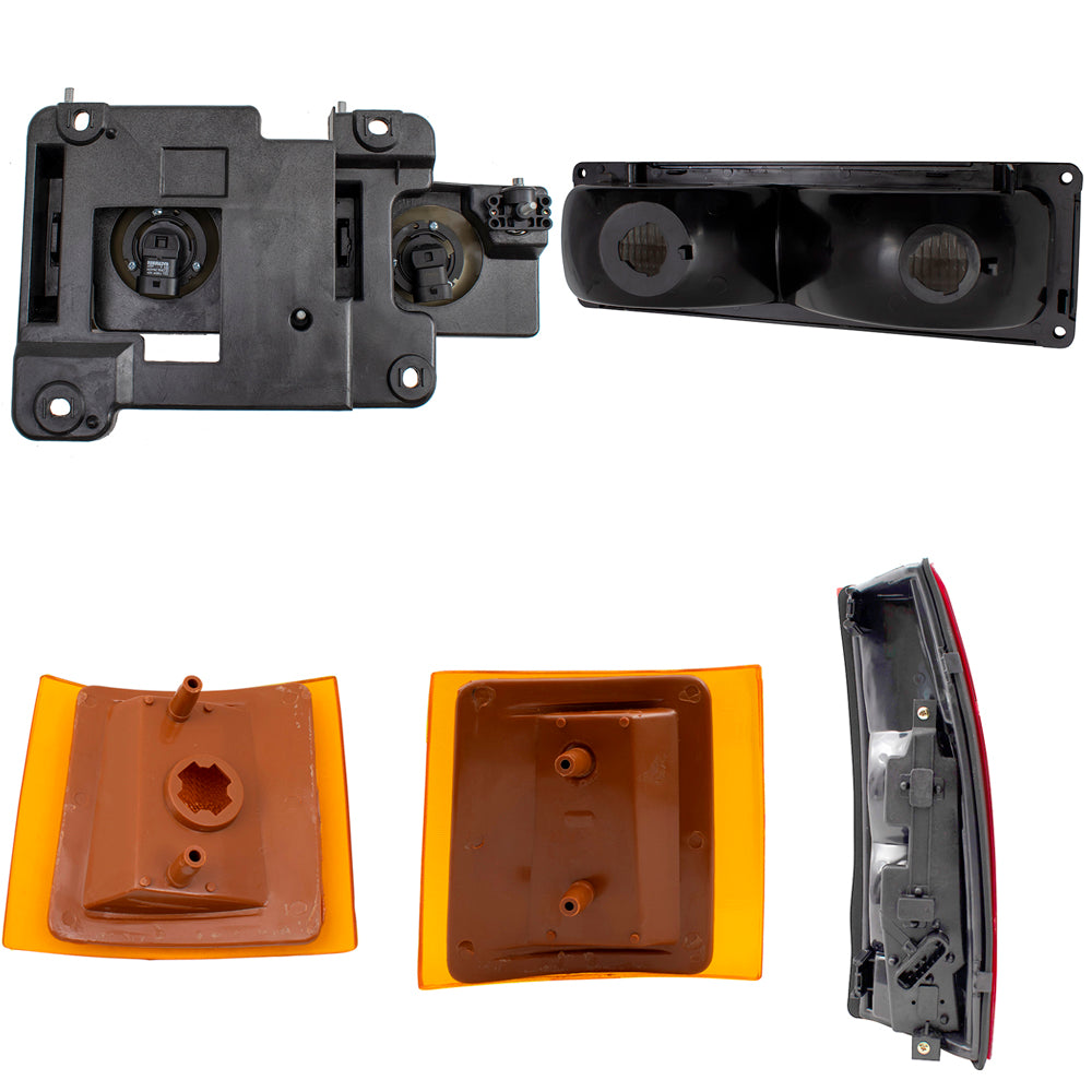 Brock 10pc Light Set includes Headlights, Tail Lights, Park/Signal and Side Markers Compatible With 1994-2002 Chevrolet C/K Pickup 1994 Chevrolet Blazer 1995-1999 Chevrolet Tahoe/Suburban - No GMC