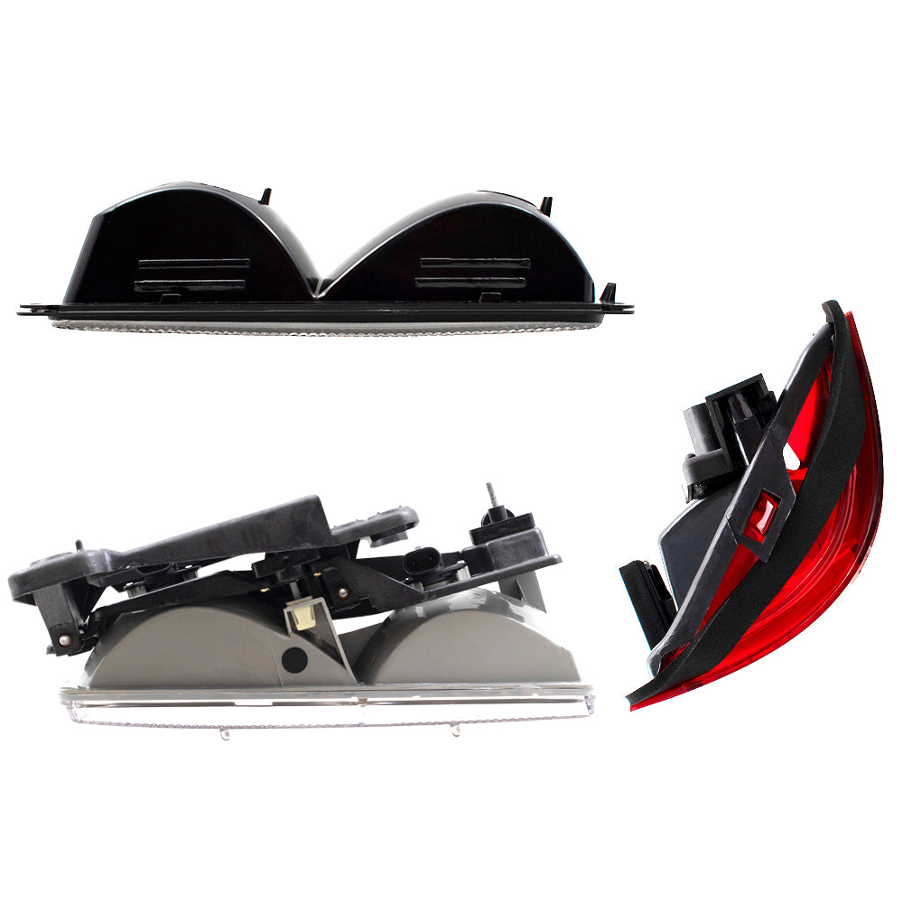 Headlights, Tail Lights and Front Signal Marker Lights Compatible with 1994-1999 Chevy GMC pickup SUVs 15034929 15034930 5977867 5977868