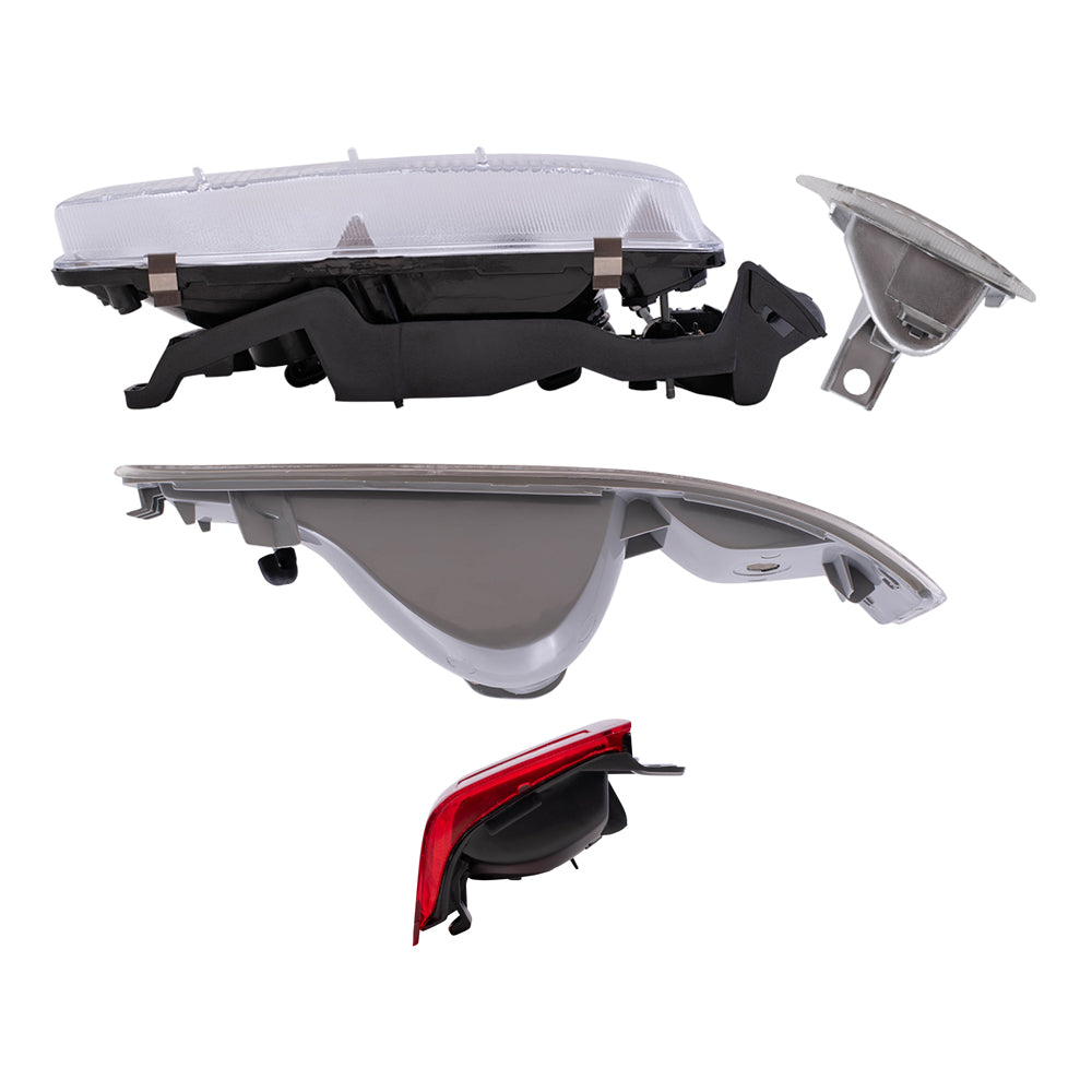 Brock Replacement Headlights Tail Lights and 4 Pc Park Signal Lights Compatible with 1995-2005 Astro Safari