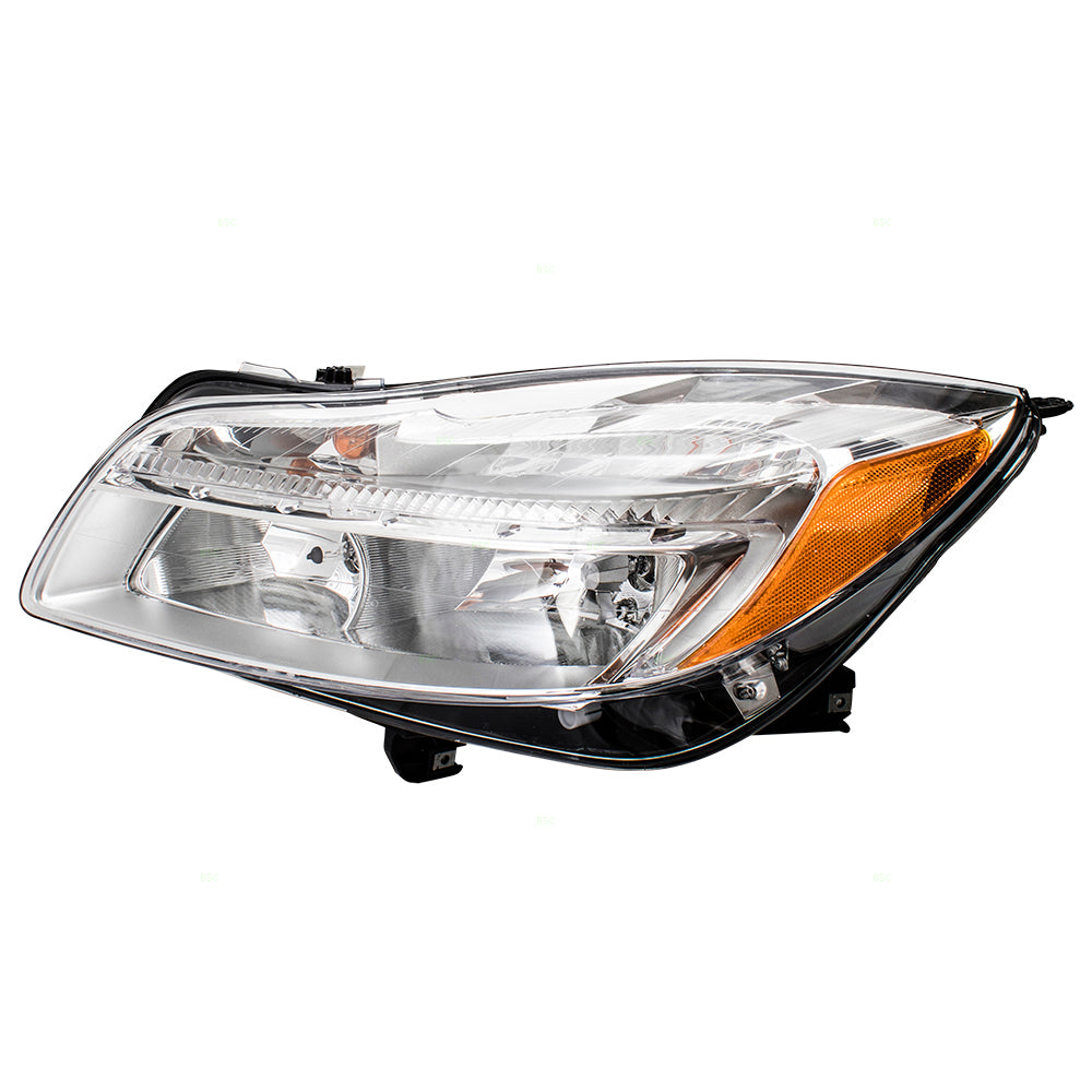Brock Replacement Driver Halogen Combination Headlight Assembly Compatible with 2011 2012 2013 Regal 22794767