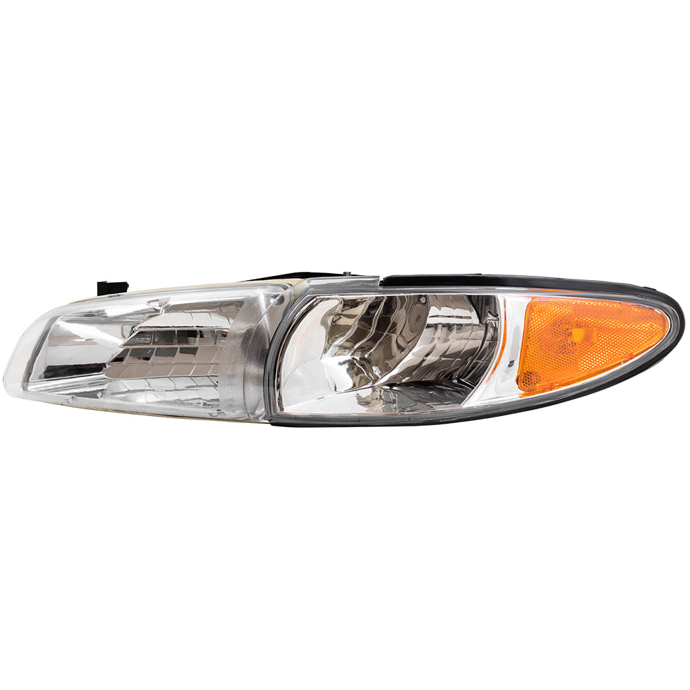 Brock Replacement Driver and Passenger Set Halogen Headlights Compatible with 1997-2003 Grand Prix