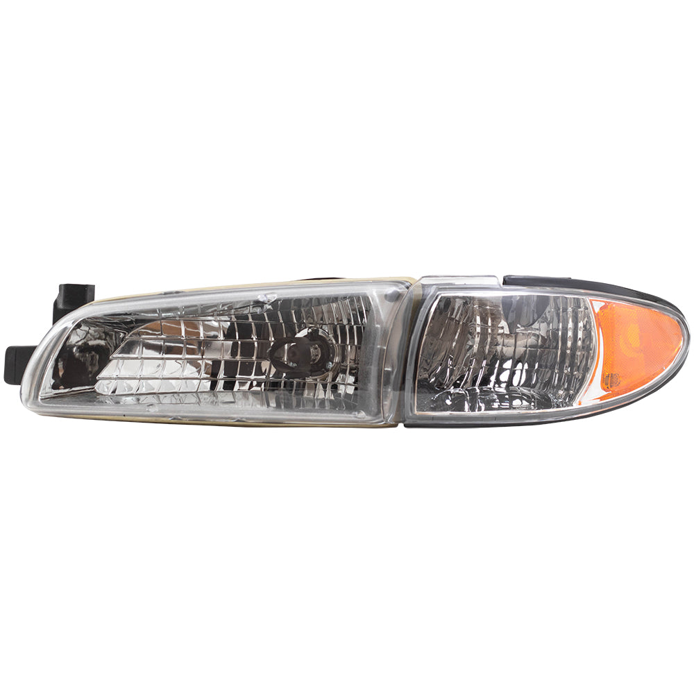 Brock Replacement Driver and Passenger Set Halogen Headlights Compatible with 1997-2003 Grand Prix