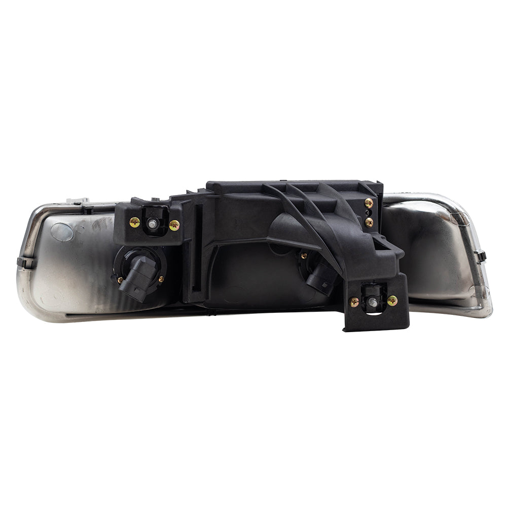 Brock Replacement Driver and Passenger Side Halogen Combination Headlight Assemblies Compatible with 16526133 16526134