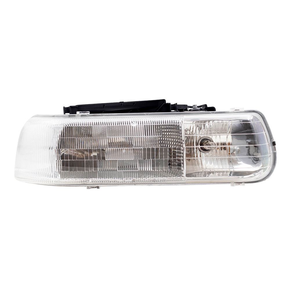 Brock Replacement Passenger Side Halogen Combination Headlight Assembly Compatible with 1999-2002 Silverado/ 2000-2006 Tahoe/ 2000-2006 Suburban
