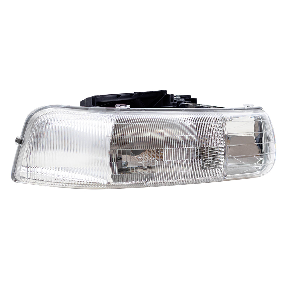 Brock Replacement Passenger Side Halogen Combination Headlight Assembly Compatible with 1999-2002 Silverado/ 2000-2006 Tahoe/ 2000-2006 Suburban