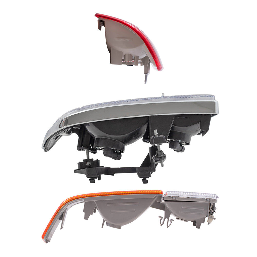 Brock Replacement Driver and Passenger Side Headlights, Park Signal Fog Lights and Tail Lights 6 Piece Set Compatible with 1998-2005 Blazer