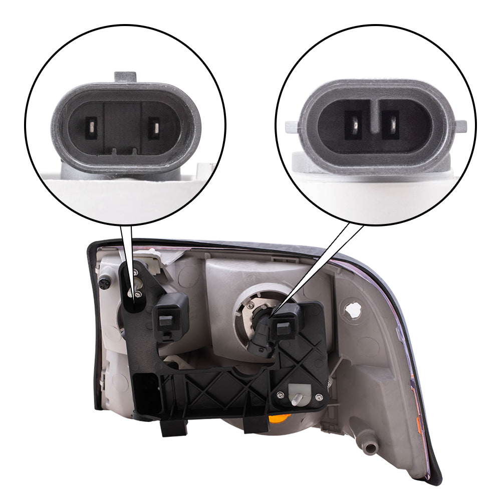 Headlight for 1998-2001 Jimmy w/ Fog Light for 1998-2004 Sonoma 16526225 Set GM2502173