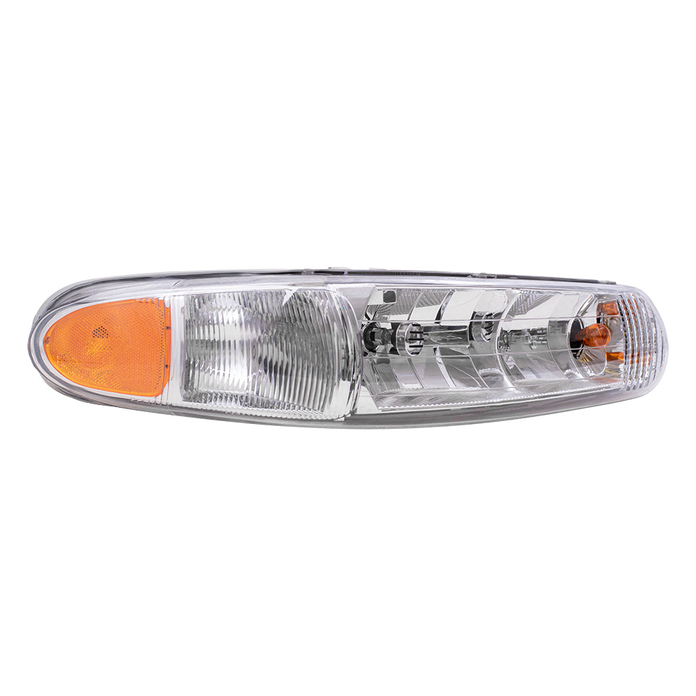 Brock Replacement Driver and Passenger Set Headlights Compatible with 1997-2005 Century 19244639 19244638