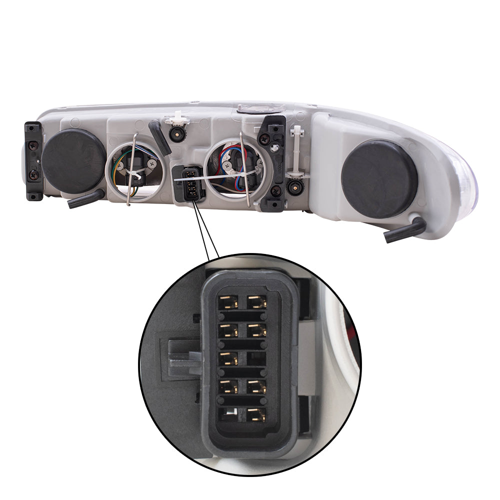 Brock Replacement Driver and Passenger Set Headlights Compatible with 1997-2005 Century 19244639 19244638