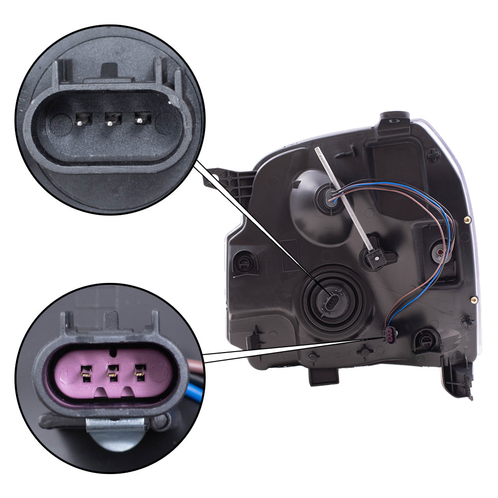 Brock Replacement Driver and Passenger Set Halogen Headlights Compatible with 2007-2014 Yukon Denali & Yukon XL Denali 20969896 20969897