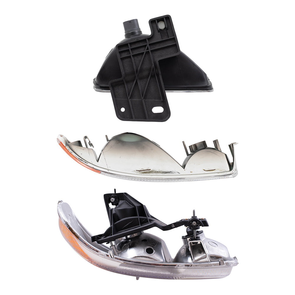 Brock Replacement Driver and Passenger Side Halogen Combination Headlight Assemblies, Fog Light Assemblies & Signal Marker Light Units 6 Piece Set Compatible with 99-02 Sierra & 00-06 Yukon & Yukon XL