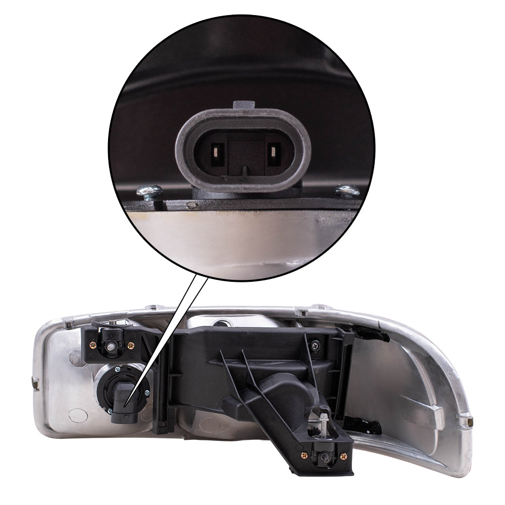 Brock Replacement Passenger Halogen Headlight Compatible with 1999-2006 Sierra 2007 Sierra Classic Pickup Truck 15850352