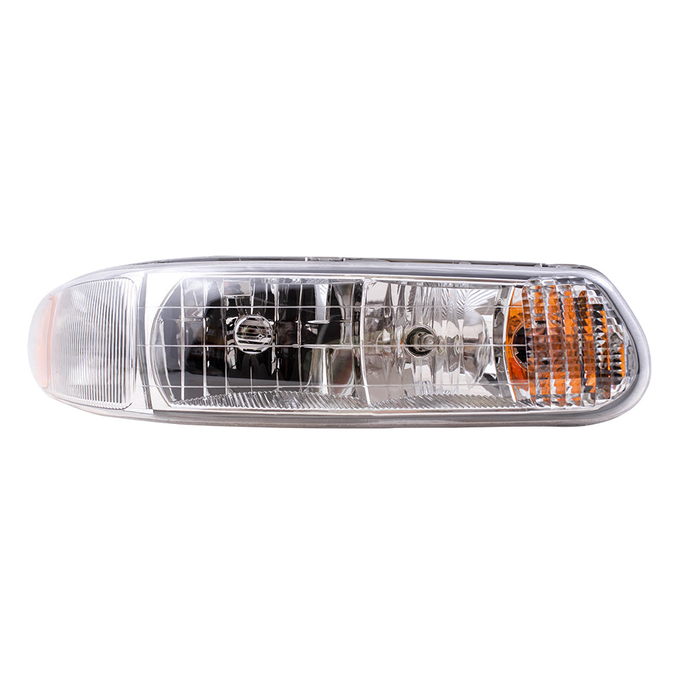 Brock Replacement Driver and Passenger Set Halogen Headlights with Corner Lamps Compatible with 1997-2005 Century 19244639 19244638