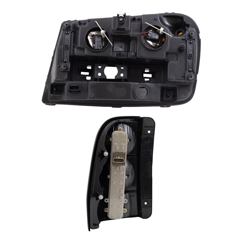 Brock Replacement Headlights and Tail Lights Compatible with 2002-2009 Trailblazer