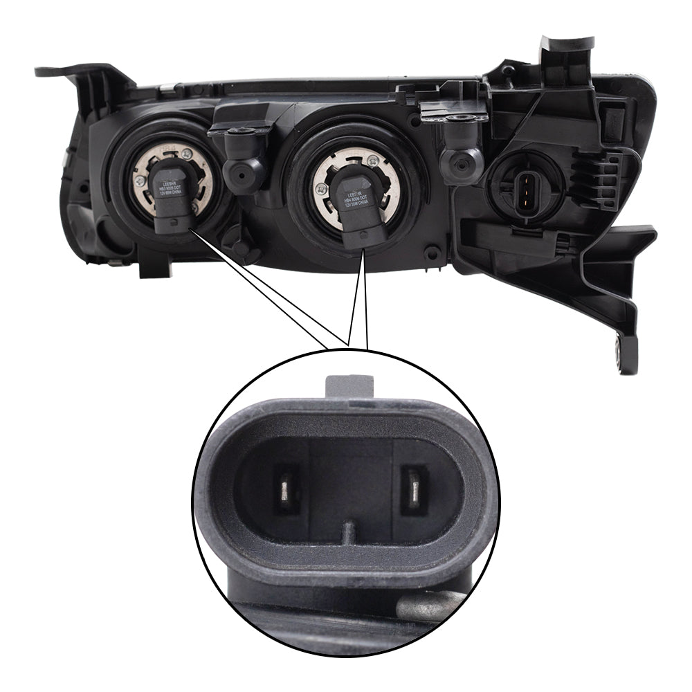 Brock Replacement Passenger Headlight Compatible with 2000 2001 2002 L-Series 90583595