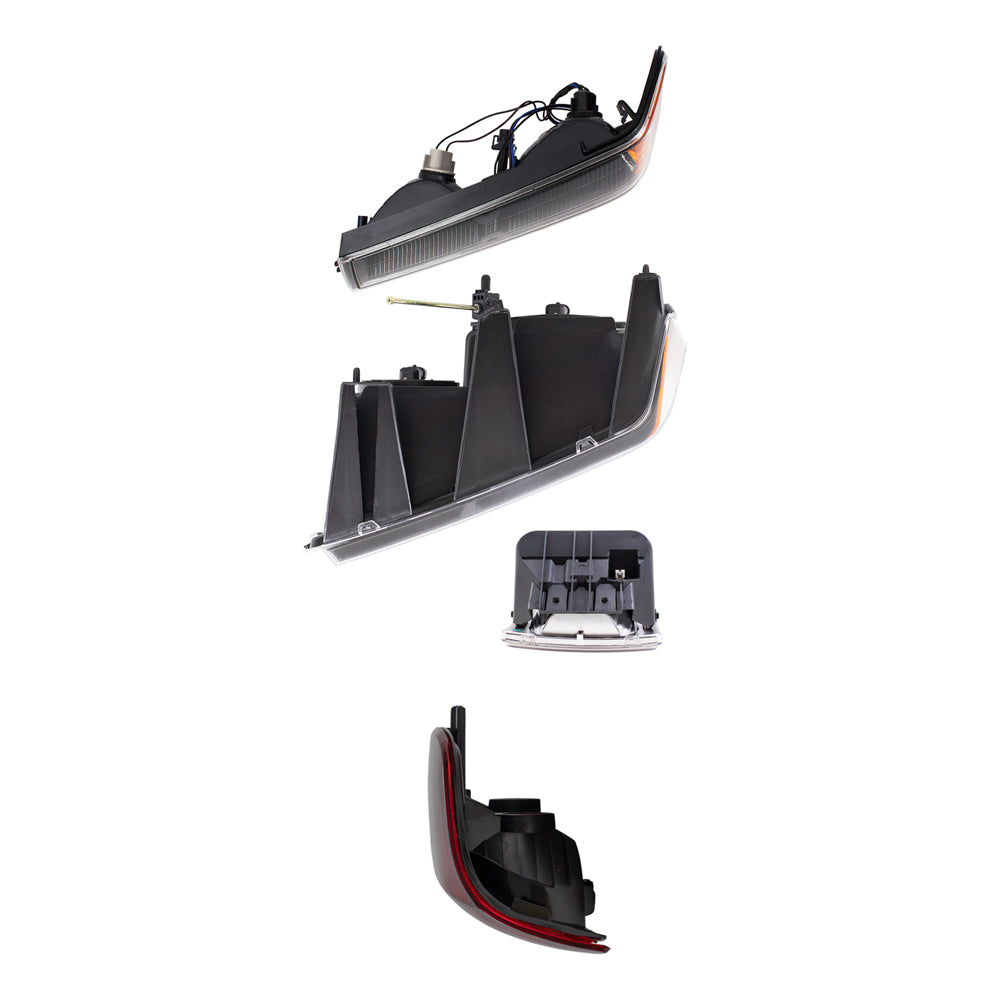 Brock Replacement Driver and Passenger Side Headlights, Park Signal Lights, Fog Lights and Tail Lights 8 Piece Set Compatible with 2004-2012 Colorado/Canyon & 2006-2008 i-Series Trucks