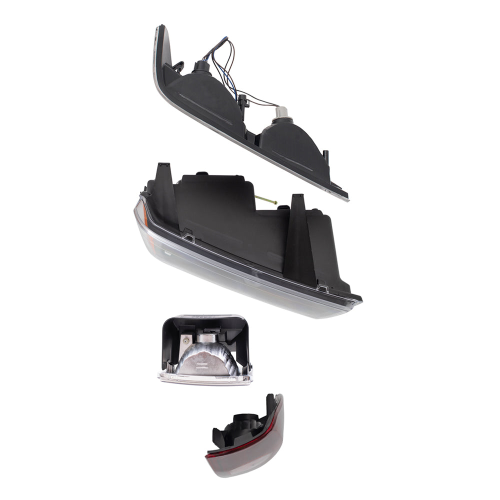 Brock Replacement Driver and Passenger Side Headlights, Park Signal Lights, Fog Lights and Tail Lights 8 Piece Set Compatible with 2004-2012 Colorado/Canyon & 2006-2008 i-Series Trucks