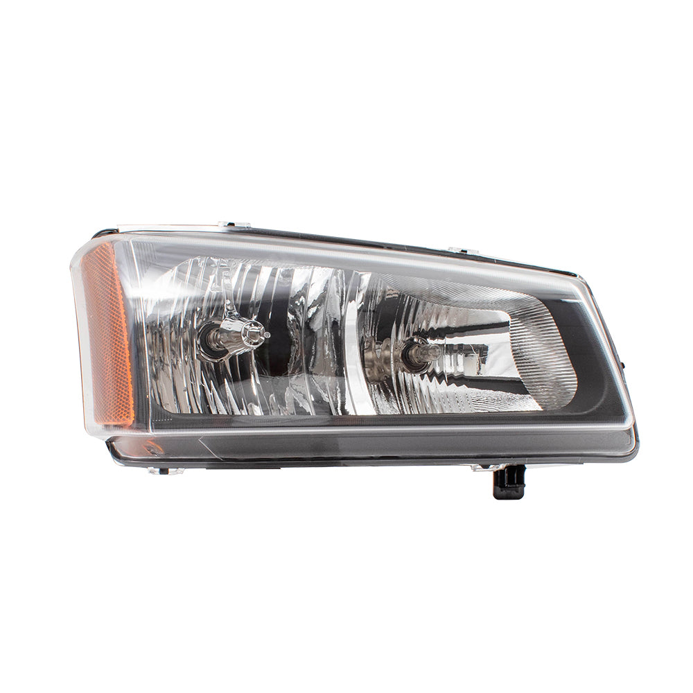 Brock Replacement Passenger Halogen Headlight w/ Fluted Reflector Compatible with 2003-2006 Avalanche Silverado Pickup Truck 10396912