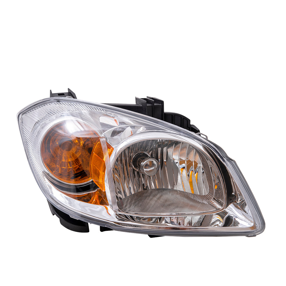 Brock Replacement Passenger Headlight Clear Lens with Amber Signal Reflector & Bracket Compatible with 2005-2010 Cobalt 22740620
