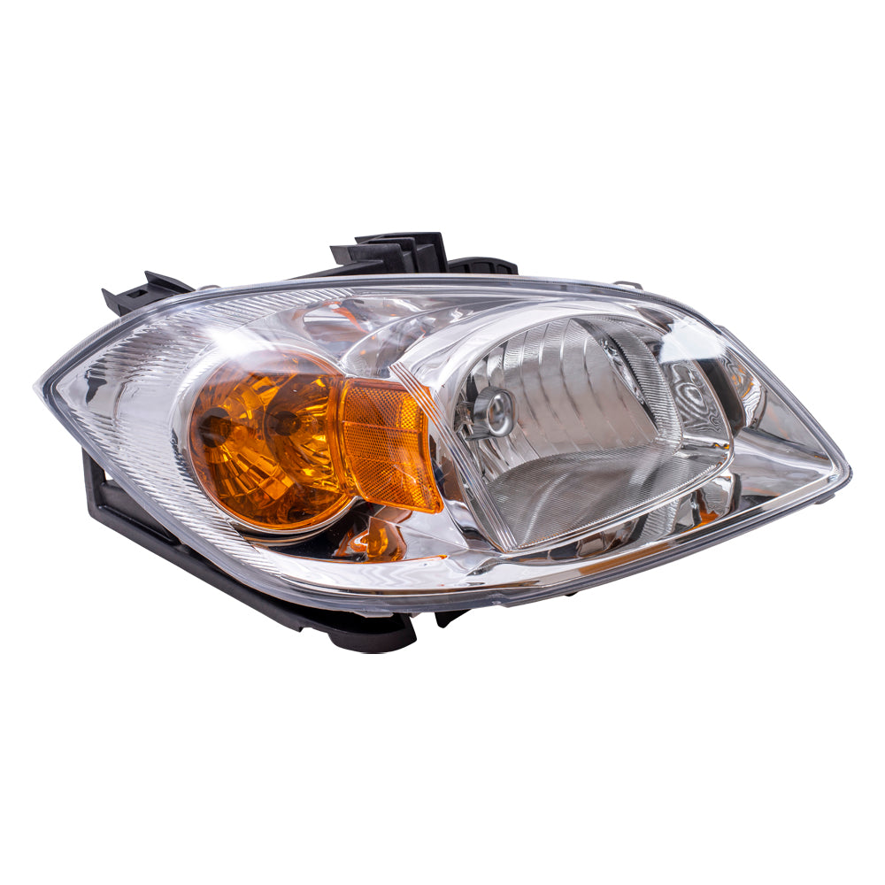 Brock Replacement Passenger Headlight Clear Lens with Amber Signal Reflector & Bracket Compatible with 2005-2010 Cobalt 22740620