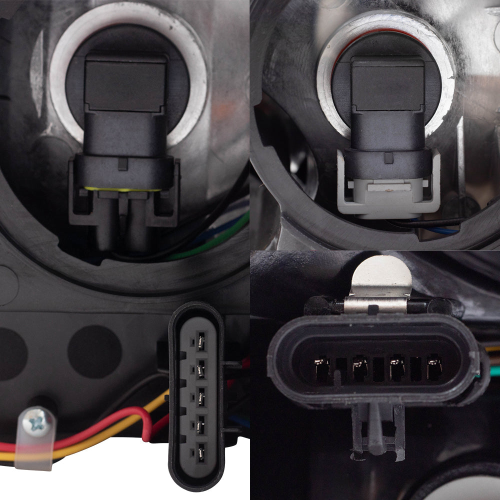 Brock Aftermarket Replacement Driver Left Passenger Right Halogen Combination Headlight Assembly and Tail Lights 4 Piece Set Compatible with 2006-2013 Chevy Impala