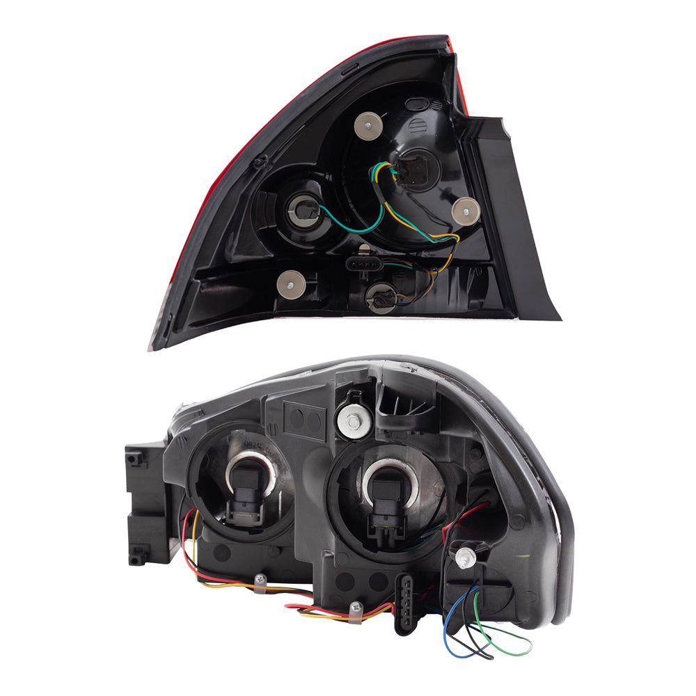 Brock Aftermarket Replacement Driver Left Passenger Right Halogen Combination Headlight Assembly and Tail Lights 4 Piece Set Compatible with 2006-2013 Chevy Impala