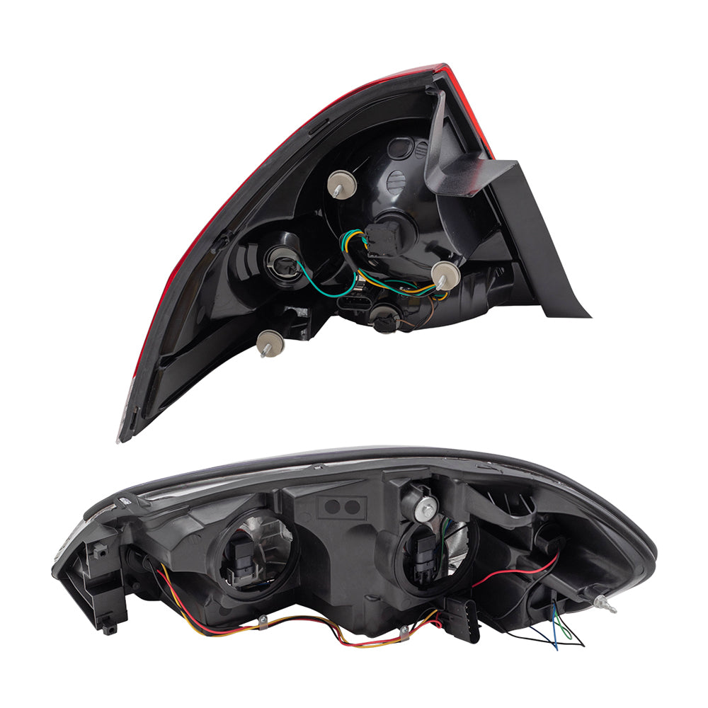 Brock Aftermarket Replacement Driver Left Passenger Right Halogen Combination Headlight Assembly and Tail Lights 4 Piece Set Compatible with 2006-2013 Chevy Impala