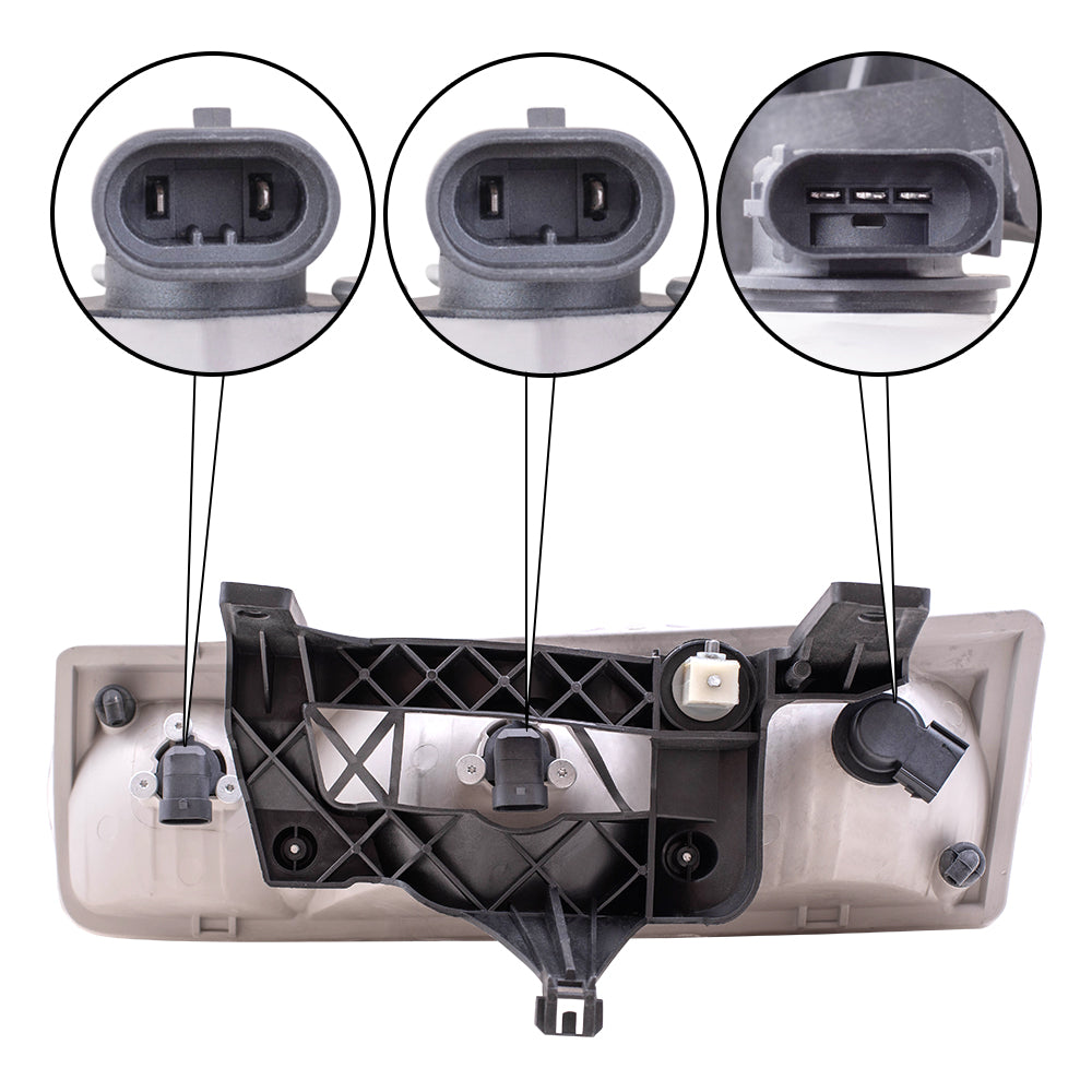 Brock Replacement Driver and Passenger Set Headlights Compatible with 2005 Vue 22730381 22730382