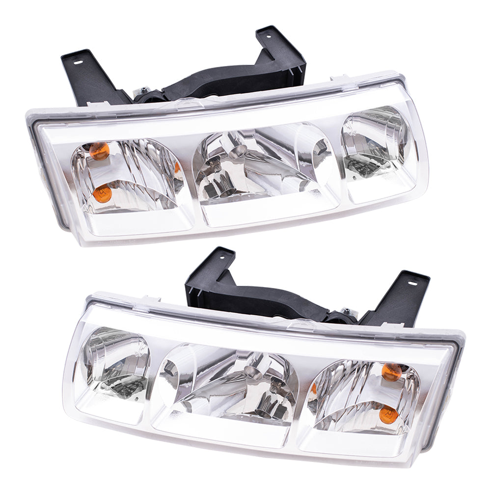 Brock Replacement Driver and Passenger Set Headlights Compatible with 2005 Vue 22730381 22730382