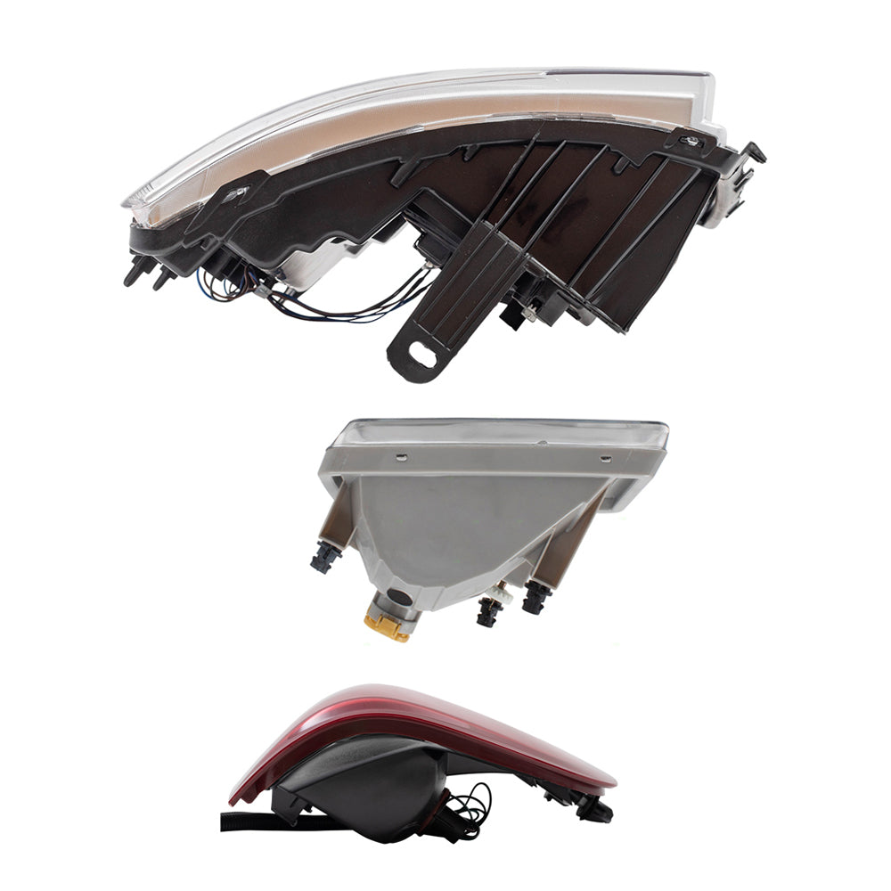 Brock Replacement Driver & Passenger Side Headlights, Rectangle Fog Lights & Tail Lights 4 Piece Set Compatible with 2007-2010 Silverado 1500 & 2012-2013 Silverado 1500/ 2007-2014 Silverado 2500/3500