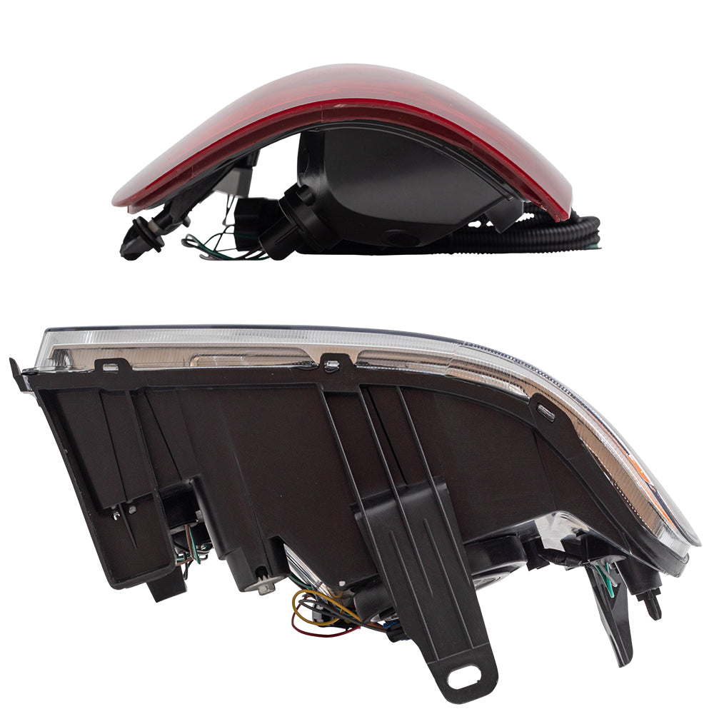 Brock Replacement Headlights with Tail Lights Compatible with 2007-2014 Sierra Pickup Truck with Single Rear Wheels