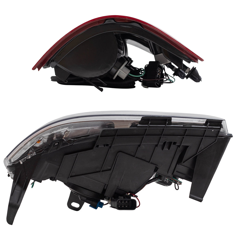 Brock Replacement Headlights with Tail Lights Compatible with 2007-2014 Sierra Pickup Truck with Single Rear Wheels