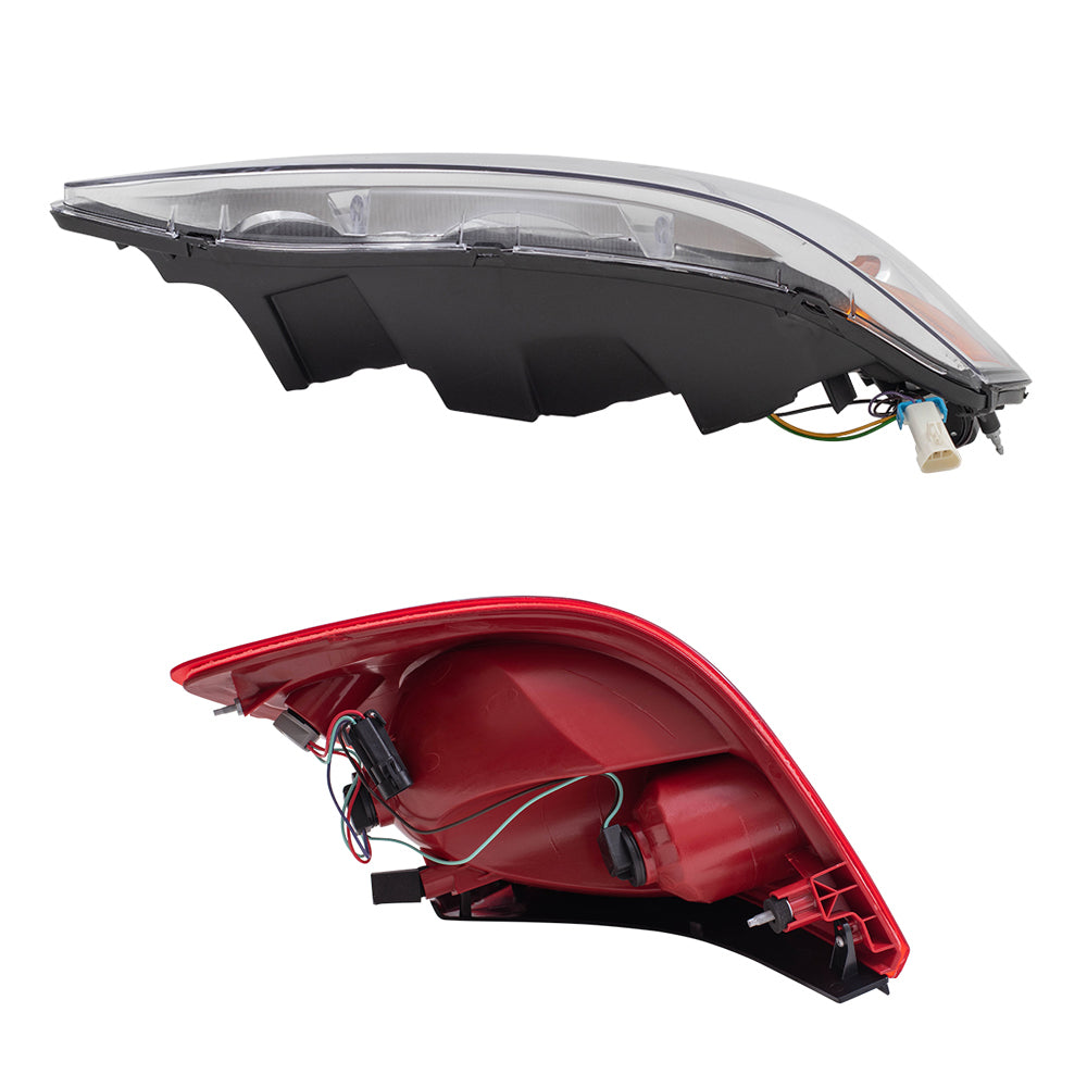 Brock Replacement Halogen Combination Headlight w/ Amber Signal and Tail Light Assembly 4 Piece Set Compatible with 05-10 G6 Sedan