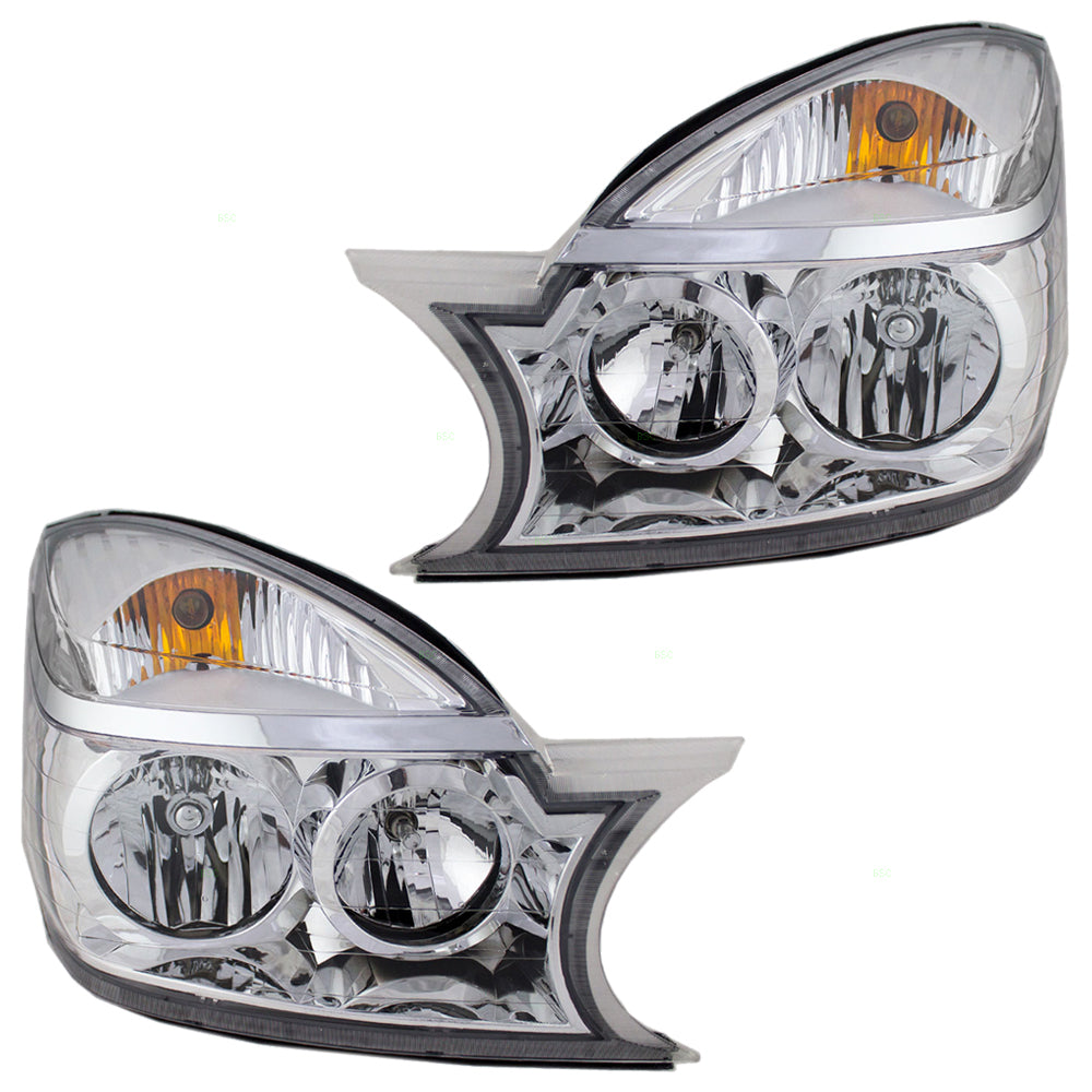 Brock Replacement Driver and Passenger Set Halogen Headlights Compatible with 2004-2007 Rendezvous