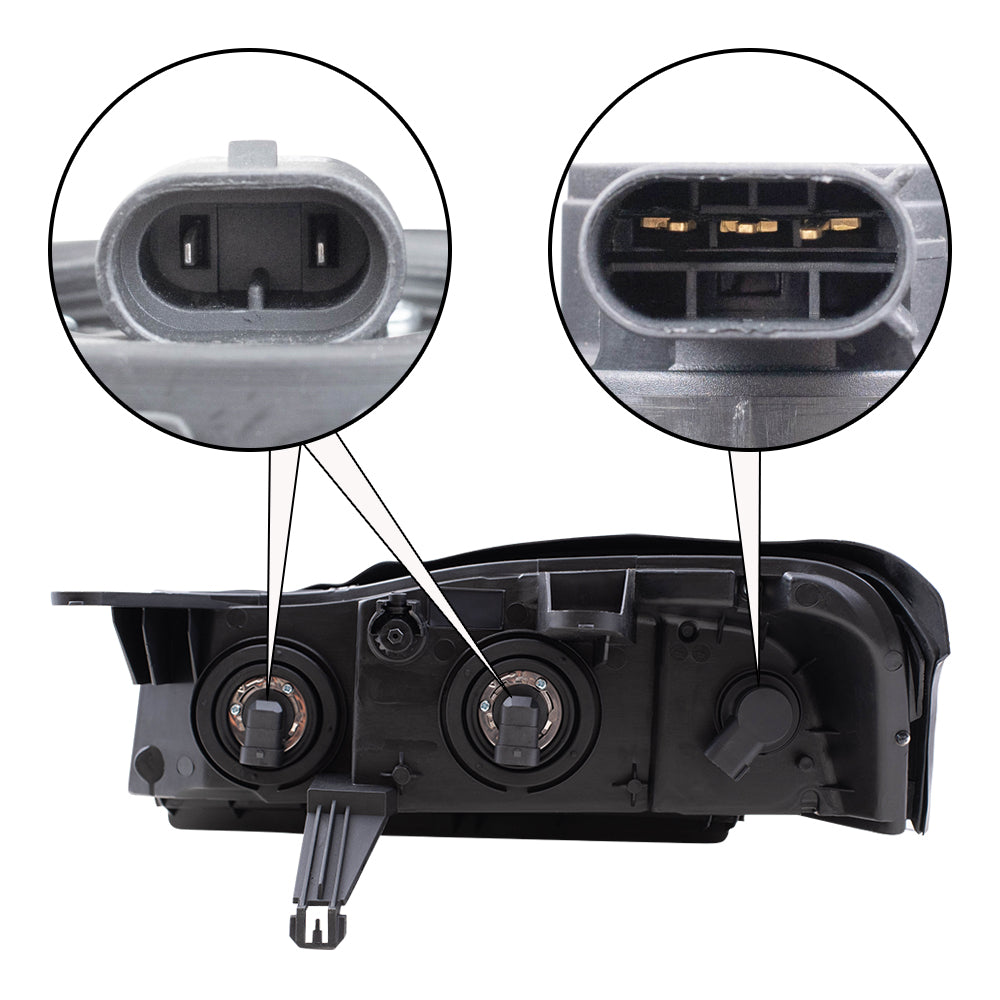 Brock Replacement Driver and Passenger Set Headlights Compatible with 2006-2007 Vue 15877671 15877672