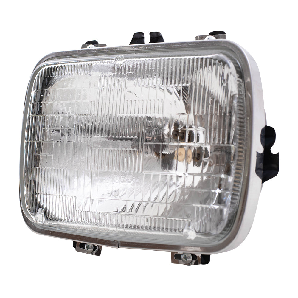 Brock Replacement Set Halogen Sealed Beam Headlights Rectangular Lens Compatible with 1979-1999 Suburban 25949657