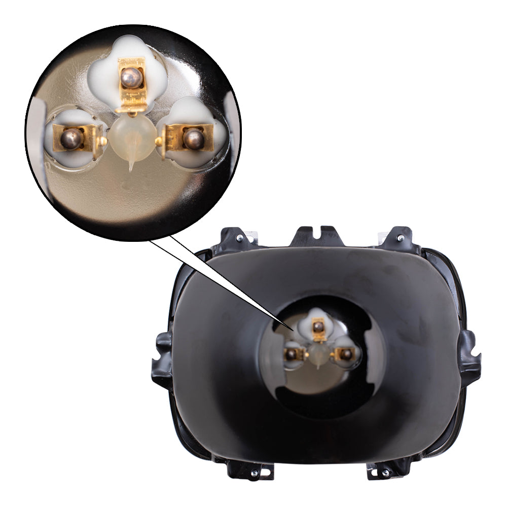 Brock Replacement Set Halogen Sealed Beam Headlights Rectangular Lens Compatible with 1979-1999 Suburban 25949657