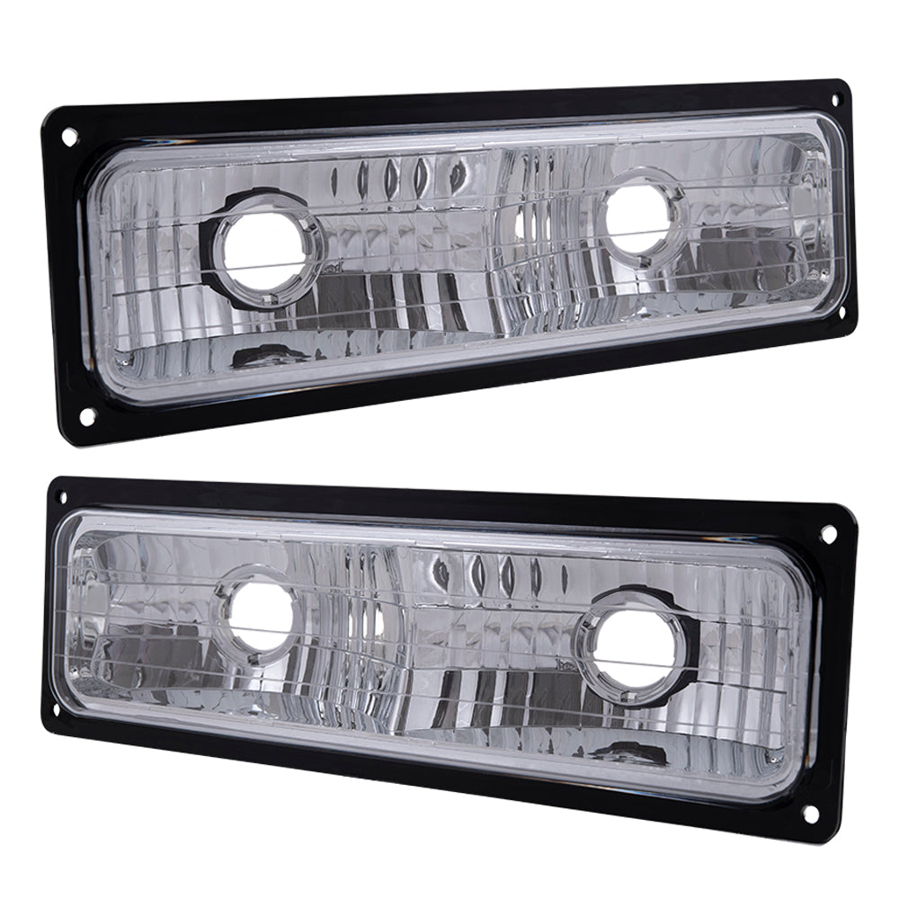 Brock Aftermarket Replacement Front Rear Driver Left Passenger Right 10 Piece Composite Type Performance Light Set Chrome Compatible with 1988-1993 Chevy C/K Pickup