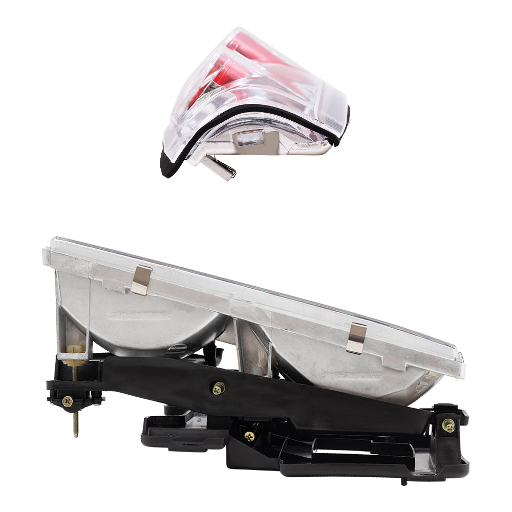 Brock Replacement C/K Composite Crystal Clear Headlight Assemblies and Tail Light Units with Chrome Bezel 4 Piece Performance Set Compatible with 1988-2000 Various Model Trucks