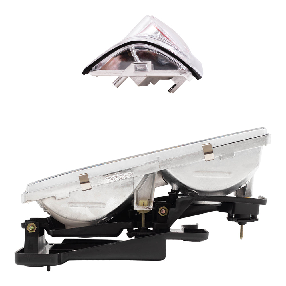 Brock Replacement C/K Composite Crystal Clear Headlight Assemblies and Tail Light Units with Chrome Bezel 4 Piece Performance Set Compatible with 1988-2000 Various Model Trucks