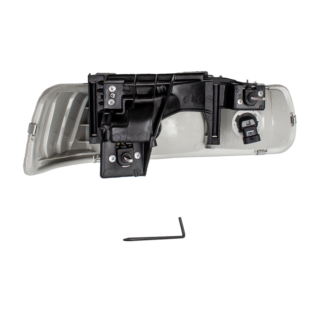 Brock Replacement Driver and Passenger 4 Pc Set Performance Headlights Compatible with 1999-2002 Silverado Pickup Truck